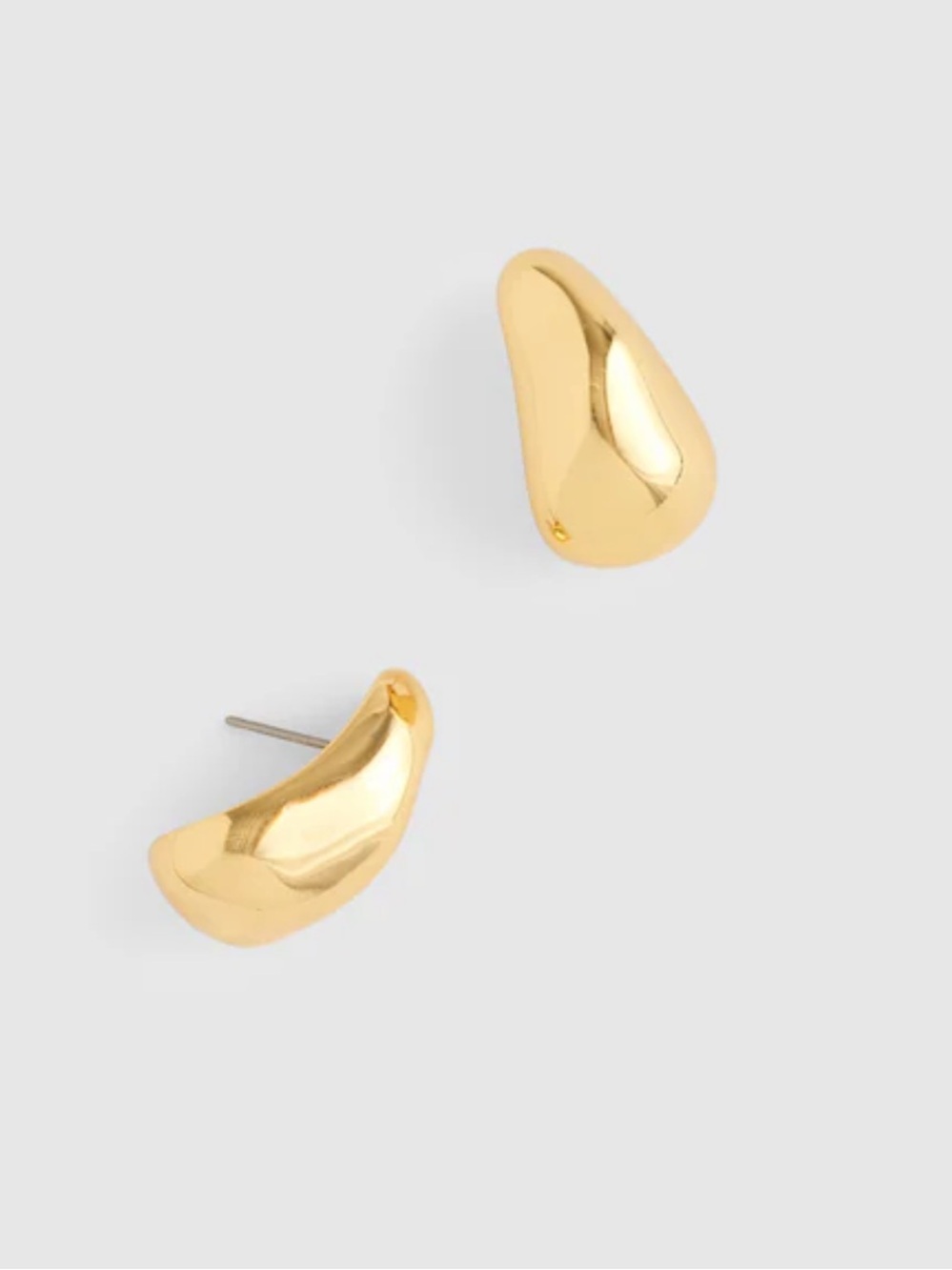 Madewell Polished Gold Sculptural Teardrop Stud Earrings